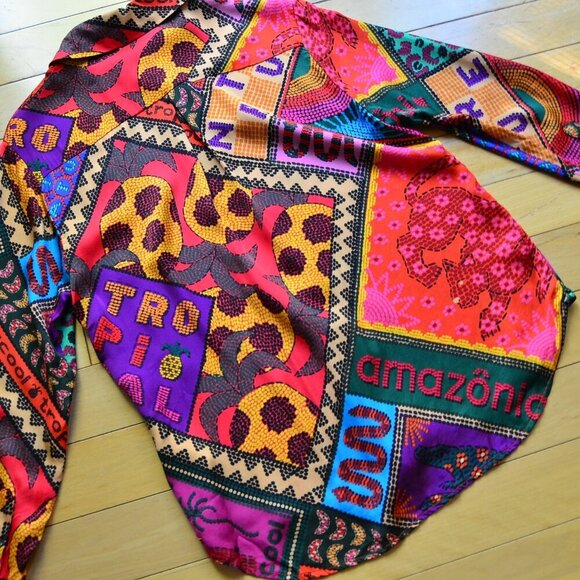 Farm Rio Dotted Patch Scarf Shirt Size XS - Picture 11 of 14